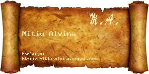 Mitiu Alvina névjegykártya